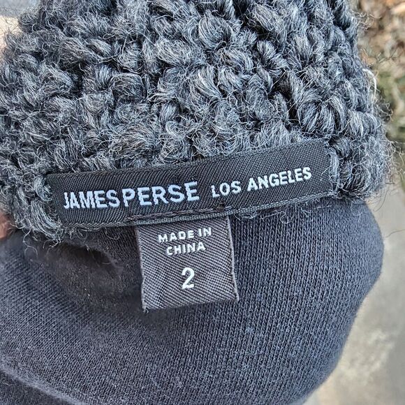 James Perse Los Angeles Sherpa Trimmed Shawl Collar Womens Jacket Size M - Picture 12 of 12